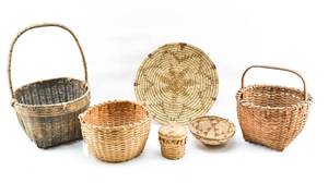 lot 299 image: 6 Woven Baskets