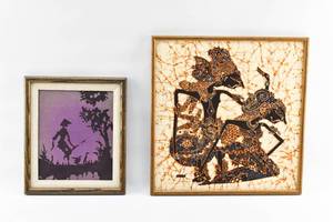 lot 418 image: Two Framed Batik Artworks