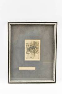lot 362 image: Vintage Etching of Ship at Dock