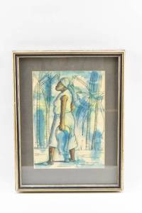 lot 372 image: M. Desrosiers Haitian Painting