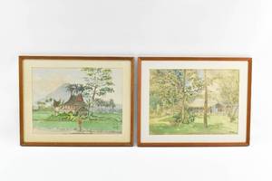 lot 257 image: Pair of Muslim Saleh Watercolors