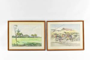 lot 259 image: Pair of Muslim Saleh Watercolor Paintings