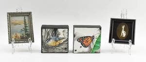lot 337 image: Lot of 4 Miniature Artworks