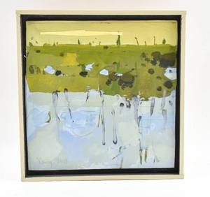 lot 342 image: Abstract Blue and Green Painting