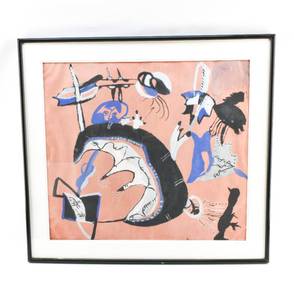 lot 28 image: Abstract Gouache Painting