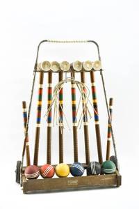 lot 37 image: Vintage Croquet Set