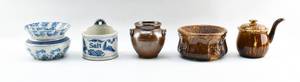lot 50 image: 5 Antique American Stoneware Objects
