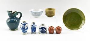 lot 237 image: 9 Asian Pottery Objects