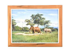 lot 276 image: Painting of on Board of Elephants