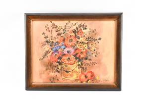 lot 279 image: Dahlan Painting of Flower Bouquet