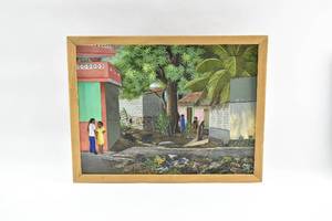 lot 231 image: Max H. Gerbier Haitian Street Scene Painting