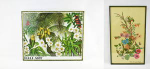 lot 395 image: Floral Artwork - Fabric of Australian Wildflowers & Bali Poster