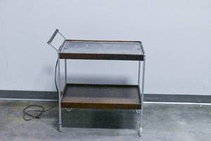 lot 144 image: Salton Mid Century Hot Top Two-Tiered Rolling Bar Cart