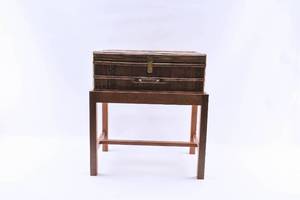 lot 23 image: Vintage Asian Wood Box on Stand