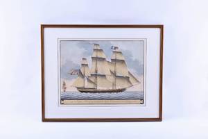 lot 57 image: Ship Trent of Salem, Nath. Kinsman Commander Print