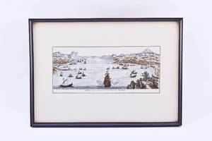 lot 58 image: Thomas Salmon Veduta Del Canale O Sia Faro Di Messina Engraving