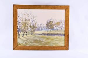 lot 105 image: Gail Kern Horse Fields Painting on Board