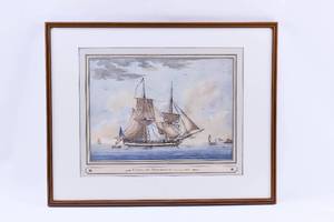 lot 113 image: Eliza of Providence Nautical Print 20th c.