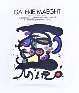 lot 67 image: Vintage Miro Exhibition Poster from Galerie Maeght