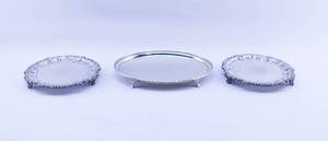 lot 83 image: Group of 3 Silverplate Dishes with Crests