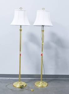 lot 282 image: Pair of Brass Floor Lamps