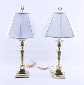 lot 291 image: Pair of Brass Table Lamps