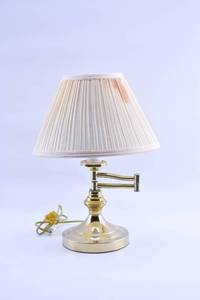lot 296 image: Small Gold Colored Swing Arm Desk Lamp