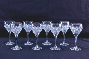lot 225 image: 8 Cut Crystal Wine Glasses