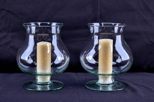 lot 231 image: Pair of Large Glass Candle Holders