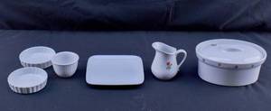 lot 239 image: 6 Cordon Bleu White Ceramic Dishes