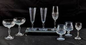 lot 247 image: 8 Cut Crystal and Glass Stemware
