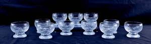 lot 259 image: 11 Textured Glass Footed Dessert Bowls