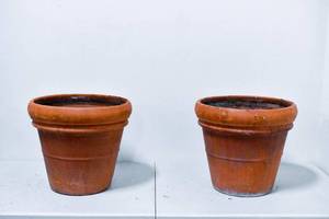 lot 185 image: Pair of Deroma Large Scale Italian Terracotta Outdoor Pots