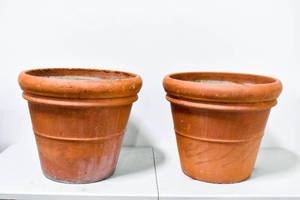 lot 194 image: 2 Large Deroma Outdoor Terracotta Pots, Italy
