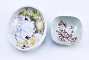 lot 223 image: 2 Bjorn Wiinblad Decorated Ceramic Trinket Dishes