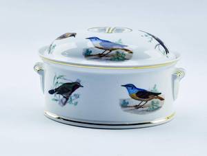 lot 205 image: Lourioux Le Faune Porcelain Lidded Casserole Dish