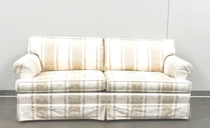lot 6 image: Elegant Vintage Off-White Striped Sofa in Italian Damask Upholstery #2