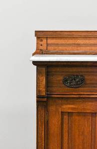 lot 30 image: Early 20th c. Wood Commode with Marble Top