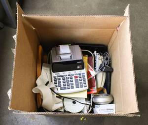 lot 125 image: Box of Assorted Office Supplies