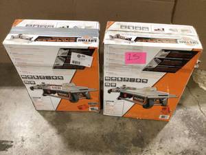 lot 15 image: 2 Lots of RIDGID 6.5 Amp Corded 7 in. Table Top Wet Tile Saw Used Customer Returns See Pictures