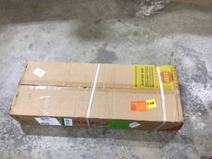 lot 26 image: AKDY 1-Handle Freestanding Floor Mount Tub Faucet Bathtub Filler with Hand Shower in Brush Nickel  Customer Returns See Pictures