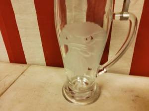lot 154 image: Glass stein with etched eagle
