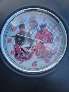 lot 69 image: Dale Earnhardt & Junior Clock, Along with Numbered Lmtd. Edition Collectors Tin