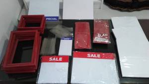 Retail signage, card stock paper.