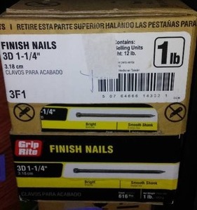 Finish nails 3d 1.25in. 12 boxes of 616