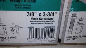 Wedge anchor screws 2 boxes