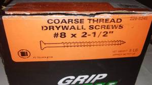 Drywall screws. #8, 2.5 in. square head