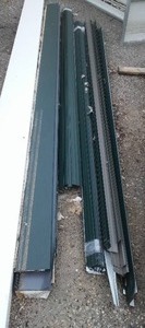 Soffit, fascia, drip edge. Hunter green.