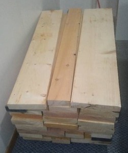 Wood variety. about 44 inches.