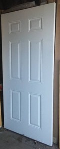 6 panel exterior door, New.